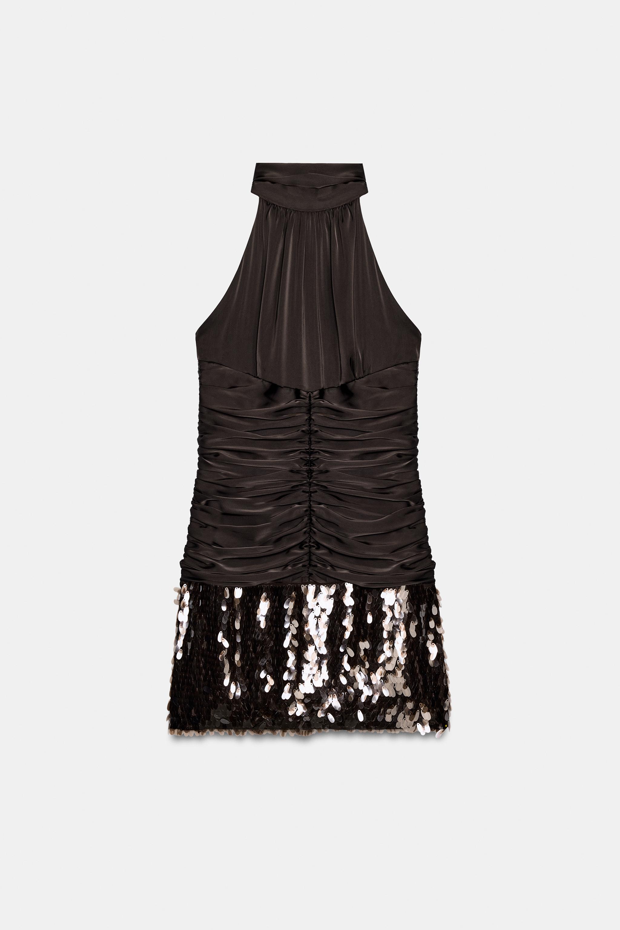 SEQUIN COMBINATION SHORT DRESS